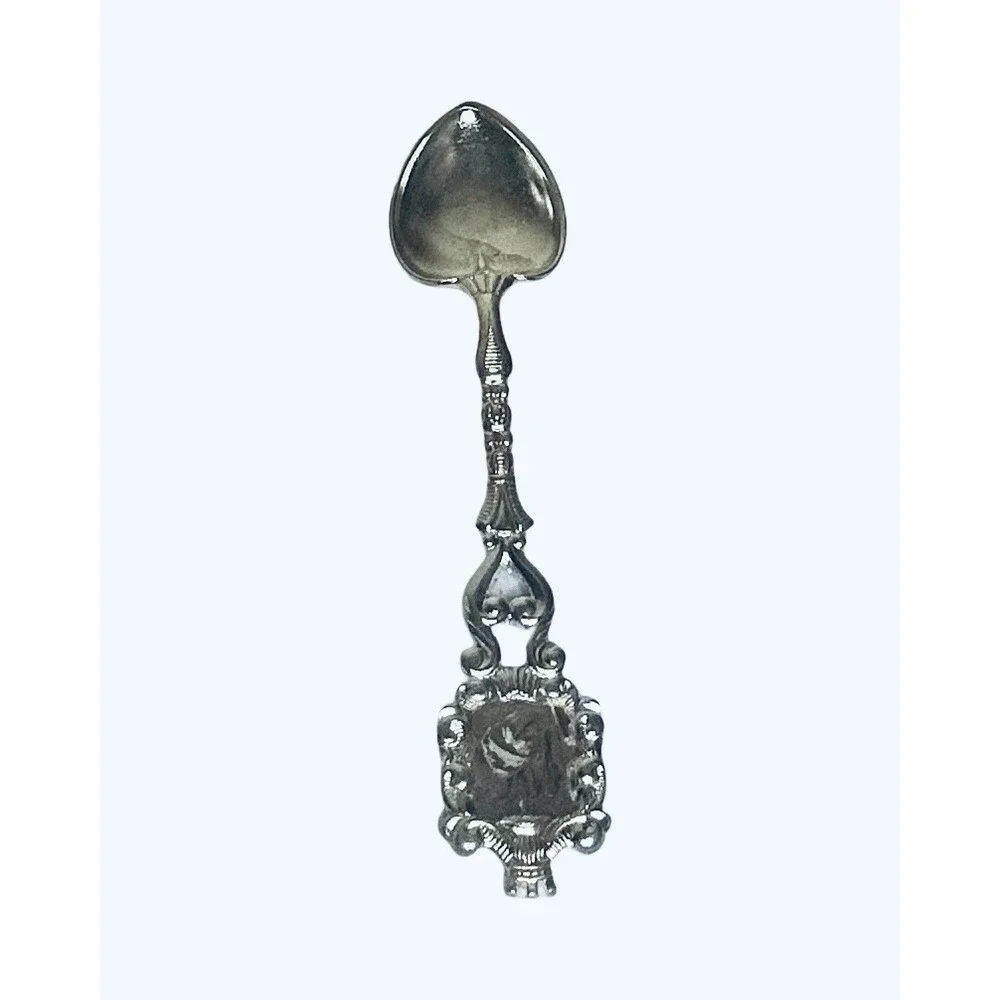 Antique Dutch Sterling Silver Tea Caddy Spoon Vintage Heart Bowl Bonbon 11.78 G